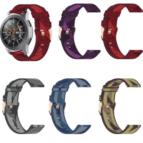 Woven Nylon Watchband 22MM for Xiaomi Color/ Garmin Vivoactive/Samsung Galaxy/HUAWEI GT/GT2 Watch Wrist Strap