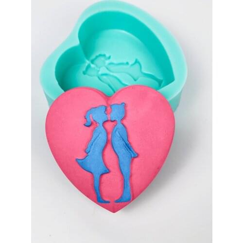 TS0199 PRZY Bride and Groom Handmade Soap Mold Wedding Moulds Soap Molds Silicone Mold Clay Resin Moulds