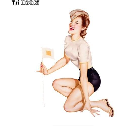 WCS972 Retro beautiful woman car sticker PVC colorful Decals Waterproof sticker on Car Body Rear Window