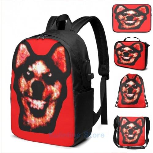 Funny Graphic print Smile Dog (CreepyPasta) USB Charge Backpack men School bags Women bag Travel laptop bag