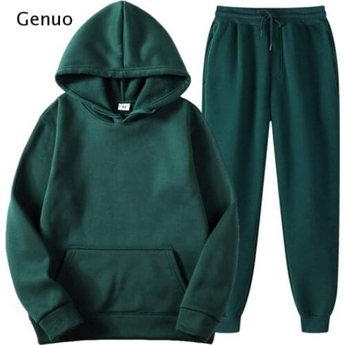 Autumn Winter jogging Women tracksuit thick fleece 100% cotton suit 2 pieces sets hoodies sweatshirt and pants suits plus size