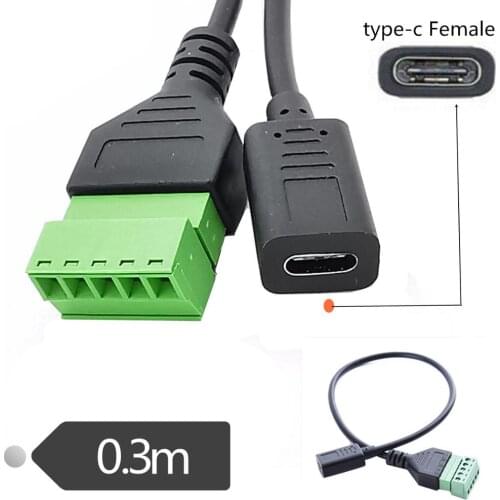 1pc Solder-free USB Connector USB2.0 Version USB3.1 Type-c Green Solderless Terminal Connection Cable