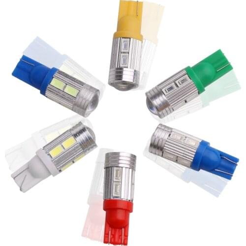 10PCS T10 W5W LED Bulb Turn Signal Light Wedge Side Door Clearance Lights 5630 10 SMD Interior Dome Lamps License Plate Light