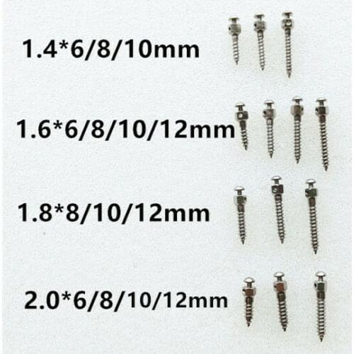 14Pcs Dental Micro Implant Mini Anchor Screws Self-Drilling Titanium Alloy14size＋1Pcs Screwdriver