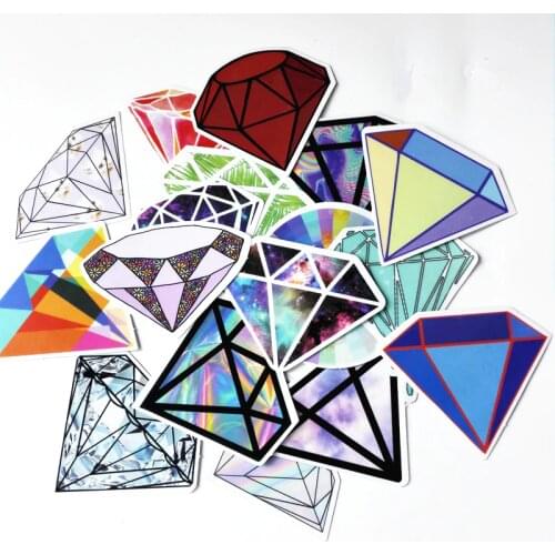 TD ZW 18Pcs Transparent Diamond Design Stickers For Snowboard Car Laptop Luggage Skateboard Motorcycle Phone Decal Pegatinas