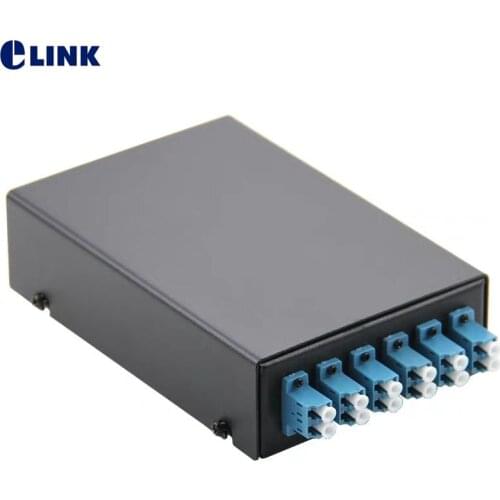 2pc 12core fiber optic termination box full installed LC pigtail&adapter SPCC 6 port MINI patch panel ftth ELINK 1.0mm thickness