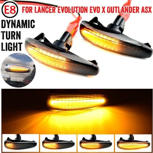 2pcs For Mistubishi Outlander Sport Mirage Sport Lancer Evolution X LED Dynamic Side Marker Turn Signal Lights 8351A001