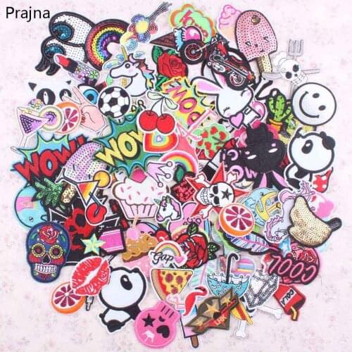20Pcs & 30Pcs Cartoon Embroidered Patches For Clothes Iron/Sew On Patches Random Mixed Patch Set Cute Patches Applique Stickers
