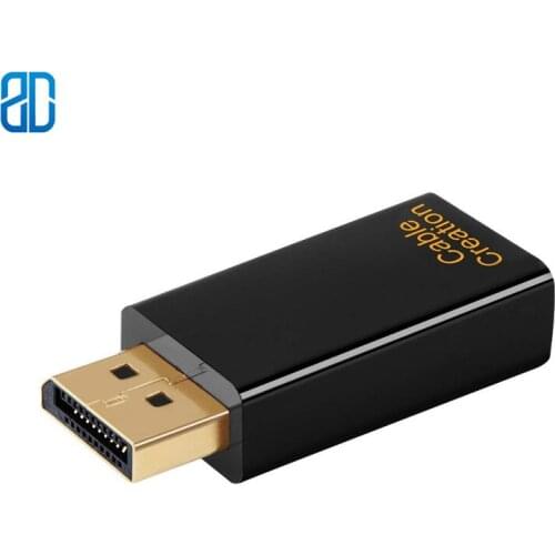Displayport to HDMI Adapter 4K 3D Gold Plated DP to HDMI Converter Male to Female 1.4V Black