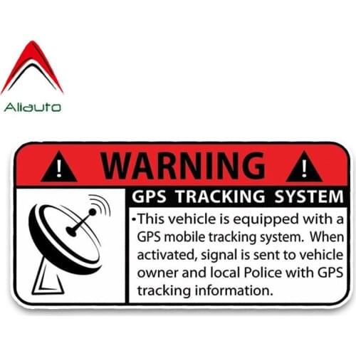 Aliauto Warning Fashion Car Sticker GPS Tracking System PVC Sunscreen Waterproof Decoration Decals,12cm*6cm