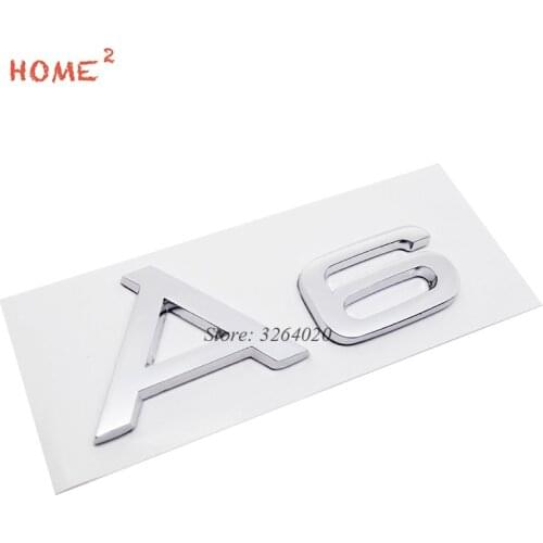 Car Accessories 3D Emblem Badge for A6 Logo Stickers Plastic Auto Decals for Audi A6 A4L A4 A3 A5 A6L Q3 Q5 B8 C6 S3 S5 Quattro