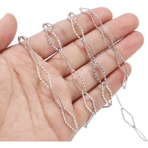 Hot selling Stainless Steel Rhombus link Chains for Men Women Jewelry Making 8*20mm
