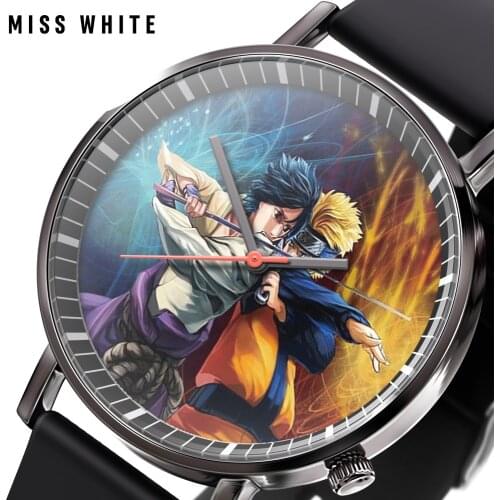 NEW Naruto Watch Uchiha Sasuke Hatake Kakashi Trend Fashion Creative Electronic Student Watches Game Figure Model Birthday Gift