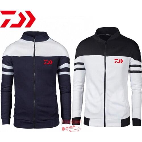 Daiwa Fishing Clothing Spring Autumn Casual Outdoor Sport Winter Jacket Mens Plus Velvet Long Sleeve Breathable Fishing Jackets