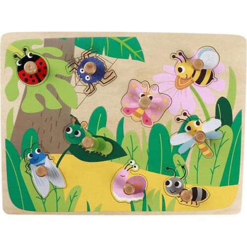 Early Childhood Educational Toys Wooden Plate Clutch Kids Three-Dimensional Puzzle Toys For Kids Cognitive Ability Love Gift