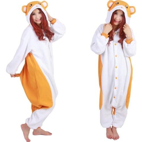 Trotting Hamtaro Onesies Kigu Adults Men Women Halloween Christmas Carnival Party Fleece Unisex Cosplay Costumes Jumpsuit