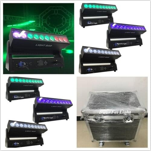 Flycase) 6lot disco light led moving head bar pixel effect rgbw wash moving head zoom led bar 10x30w