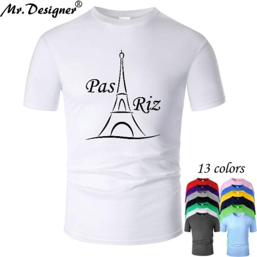 Paris Eiffel Tower Line Art Cotton T Shirt Men Unisex Summer Short Sleeve Cool Printed Casual Women Top Tees New Fashion m01002