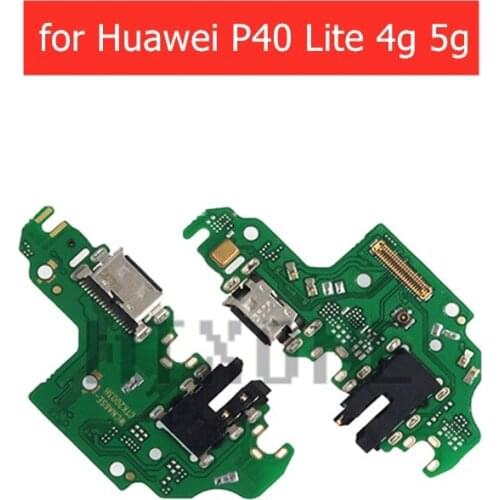 For Huawei P40 Lite 4g 5g USB Charger Connector Flex Cable Microphone USB Charging Dock PCB Board Flex Cable Repair Parts