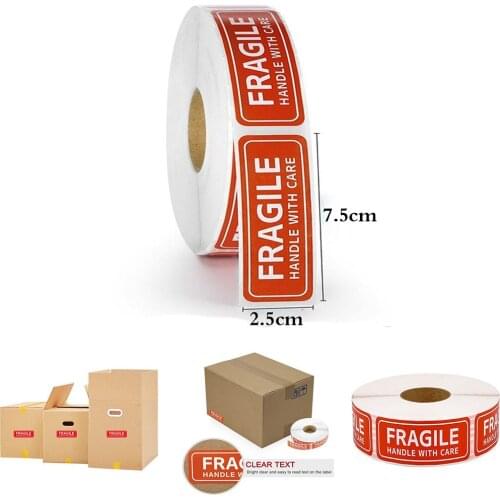 150/500pcs Fragile Stickers Please Handle With Care Warning Labels For Goods Decoration Red Fragile Warning Label Sticker