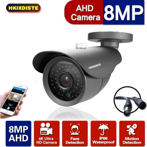8MP AHD Camera Surveillance AHD Security CCTV Analog Camera High Resolution IR Cameras Black White Bullet Outdoor Video Cameras