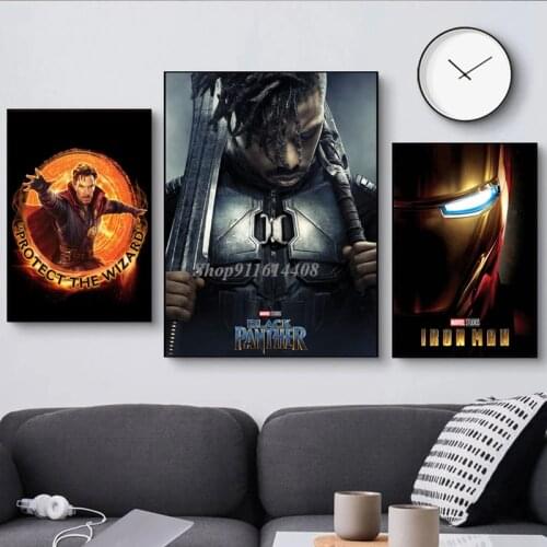Canvas Painting Wall Art Print Poster Marvel Movie Black Punisher Superhero Characters Home Living Room wall Decoration Pictures