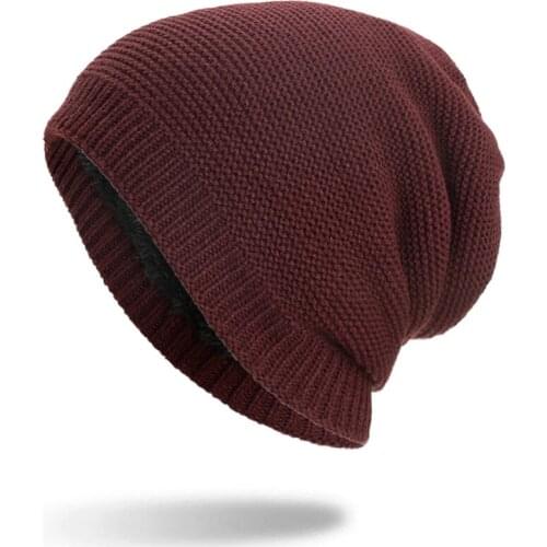Plus cashmere Dual purpose knitted Cap Winter Unisex Knitted Stylish Hat Hat for Women cap men Brief Edition Outdoor leisure cap