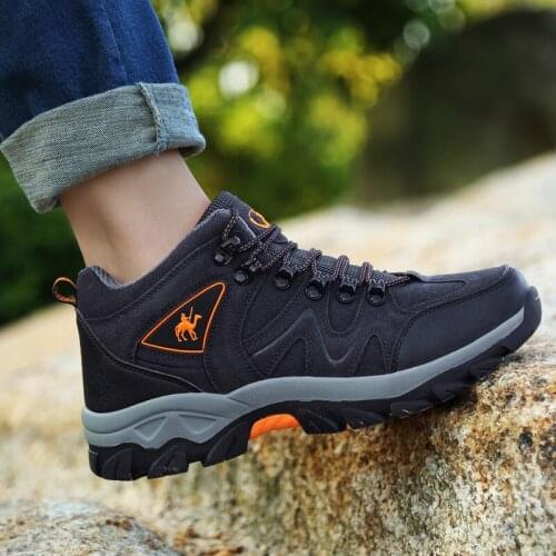 Rubber Mens Hiking Shoes Outdoor Waterproof Forest Boots Breathable Travel Shoes Winter Boots Mountain Climbing Sneaker