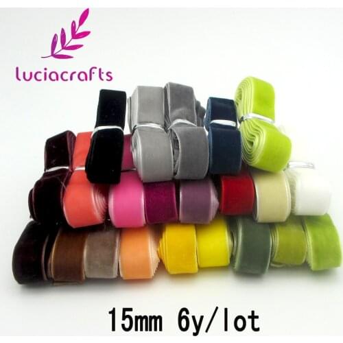 Lucia crafts Multi options random mixed Velvet ribbon for hair bow Wedding Party Decoration Craft T0701