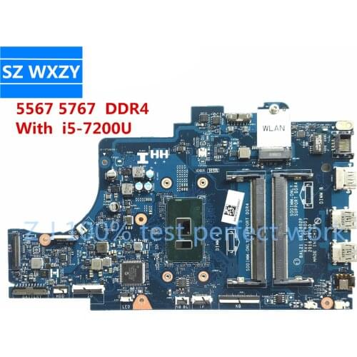 For DELL Inspiron 15 5567 5767 Laptop Motherboard DG5G3 0DG5G3 With SR2ZU i5-7200U BAL20 LA-D802P DDR4 MB 100% Tested