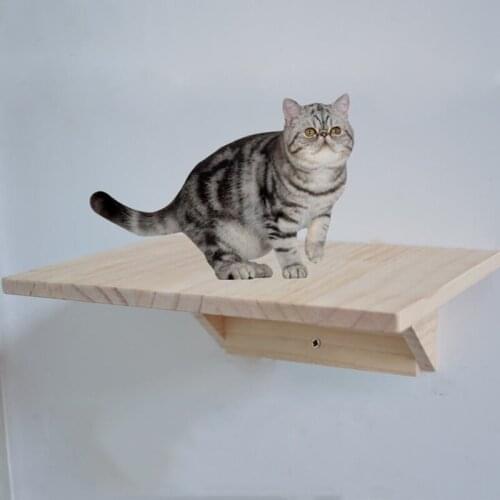 Pet Furniture DIY Cat Climbing Frame Wall Mounted Tree Solid Wood Cat Jumping Platform Wall Kitten Springboard Various Size