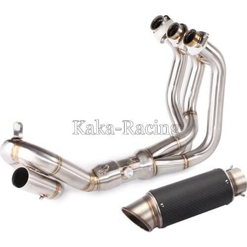 Motorcycle Exhaust Pipe Muffler Slip-On Full System Front Connect Link Header Pipe with Exhaust For Yamaha MT09 MT-09 FZ09 FZ-09