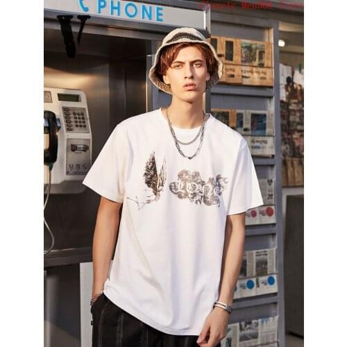 Vlone short-sleeved mens foggy angel high street leisure hip hop big V smog T-shirt woman tide