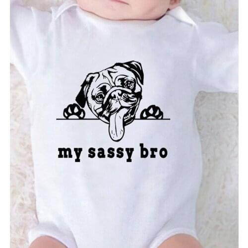 My Sassy Bro Letter Printed Baby Girl Romper Toddler Boy Fall Clothes 2020 Newborn Kids Clothing New Born Babies Jumpsuit