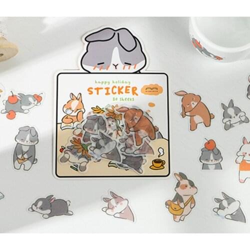 New Cute character diary Paper sticker Scrapbooking Decoration label 1 lot = 1 pack