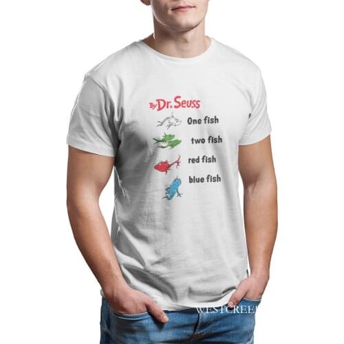 Dr. Seuss One Fish Two Fish - Vintage T-Shirt T-Shirt Vintage Funny Graphic Anime Cosplay Plus Size Clothing 13981