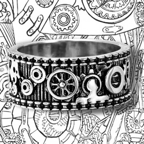 Vintage Anniversary Couple Rings for Women/Men Antique Color Delicate Carved Design Personality Finger Rings Punk Jewelry