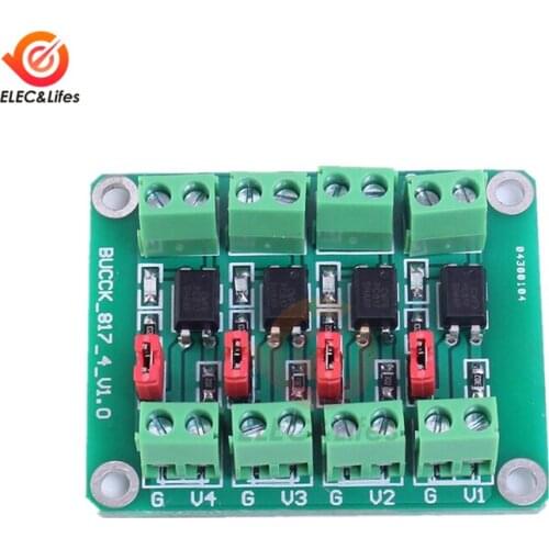 PC817 4 Channel Optocoupler Isolation Board Voltage Converter Adapter Module 3.6-30V Driver Photoelectric Isolated Module