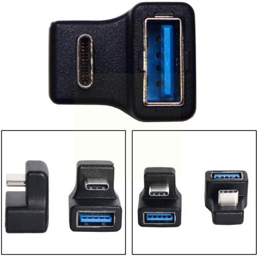 Female Extension Adapter 180 Degree Elbow Usb-c Type-c Lower Adapter to Mobile Otg Elbow Phone Tablet 3.0 Disk Upper U Fema J4Z3