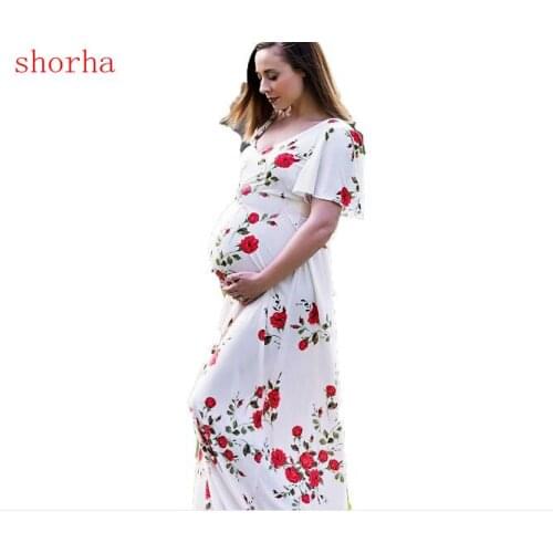 Printing Maternity Dress 2019 Pregnancy Clothes Pregnant Women dresses Lady Elegant Party Formal Evening Dress