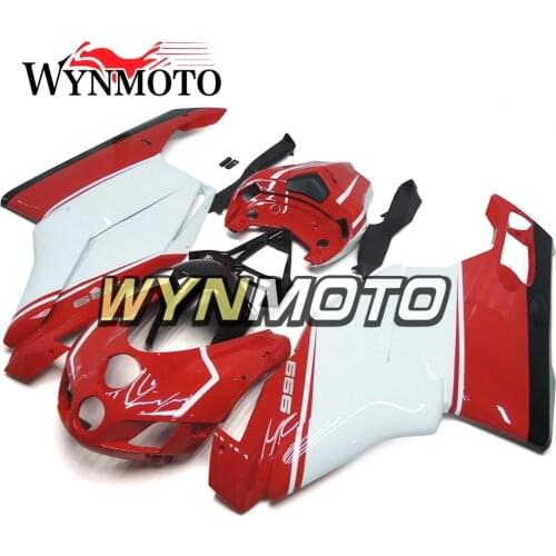 Complete Motorcycle Glossy Red White Covers New For Ducati 999 749 Monoposto 05 06 2005 2006 ABS Plastic Fairings Kit Cowlings