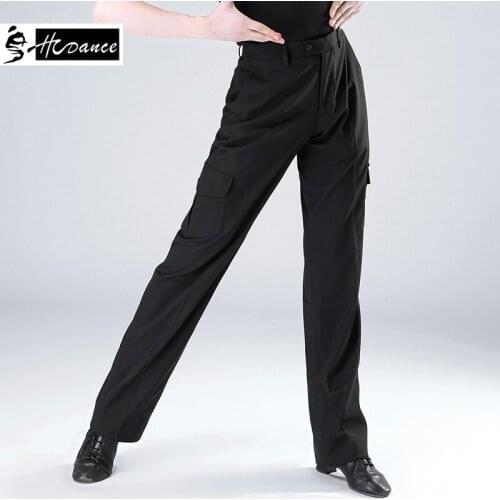 QC-1 Hcdance New Brand 1 Color Latin Dance Trouser Men Double Buckle For Latin Rumba Cha Cha Ballum Match Pants Hot Sale A501