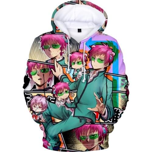 Saiki Kusuo 3D Fashion Fall Winer Suit Hoodies Sportswear Hooded Youthful Vitality Women/Men Kawaii The hooded
