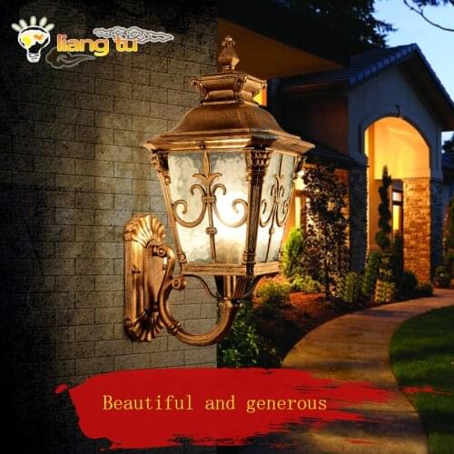 Outdoor aluminum wall lamp balcony aisle corridor staircase wall lamp retro led waterproof glass garden lights