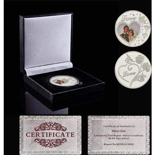 UK Royal Souvenir Coin Decorative Princess Diana Silver Plated Coins W/ Luxury Box Display
