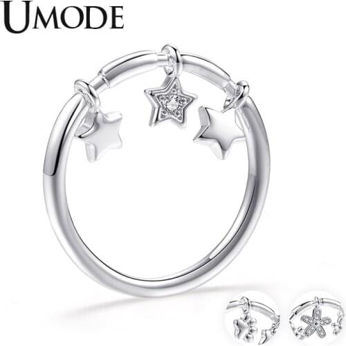UMODE Star Dog Paw Flower Pendant Rings for Women Finger Rings Love Wedding Luxury Jewellery Accessories Free UR0493