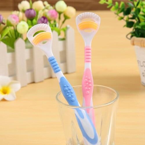 1pc Tongue Cleaner Soft Brush Scraper Oral Care Brush Mouth Tongue Cleaning Fresh Breath Maker Oral Hygiene Care Toothbrush