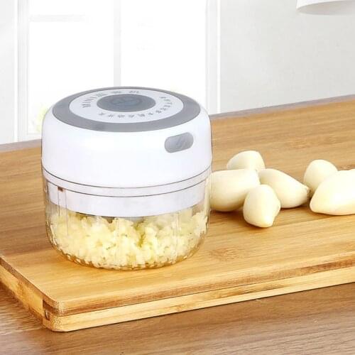 100/250ml Electric Mini Garlic Crusher Chopper USB Charging Ginger Chili Fruit Vegetable Meat Masher Machine Kitchen Cutter Tool
