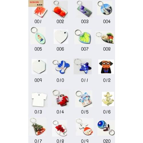 100pcs/Lot Blank Sublimation MDF Key Rings Tags Keychain Printing Sublimation heat Transfer One-Sided DIY Gift