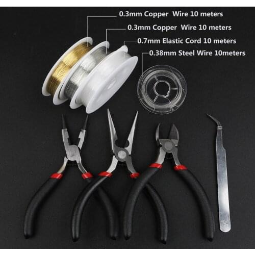 3Pcs pliers/1Pcs Tweezers/4 Rolls 1Set Jewelry Tools Material Wire Cord For DIY Making Bracelet Necklace Earring Accessories
